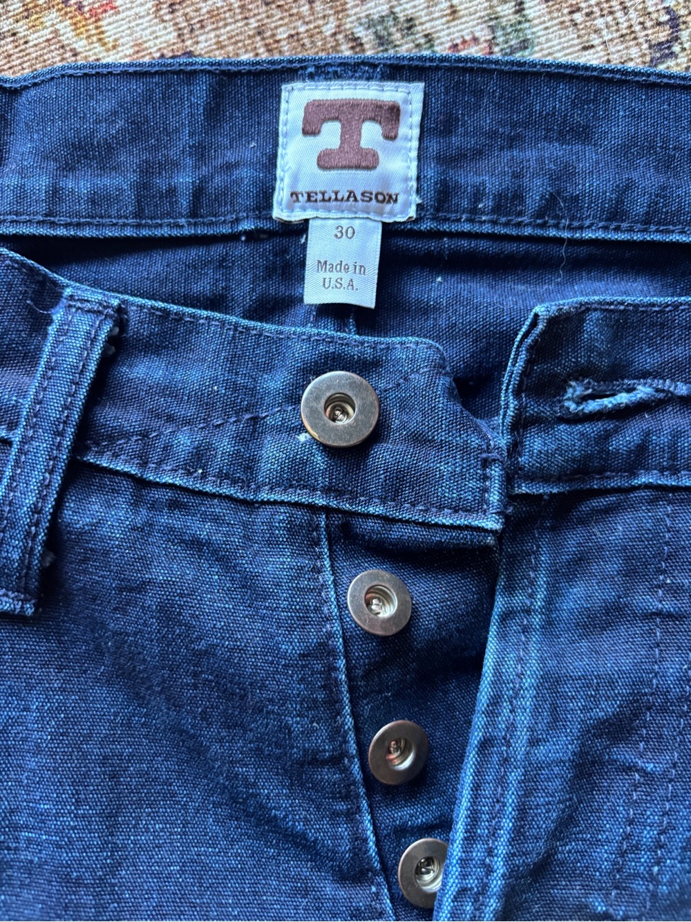 Tellason Dark Wash Straight Slim Jeans Made in USA Women’s Size 30 Premium Denim
